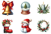 Watercolor Christmas Clipart, an Illustration by Designking (Thumbnail 4 of 5)