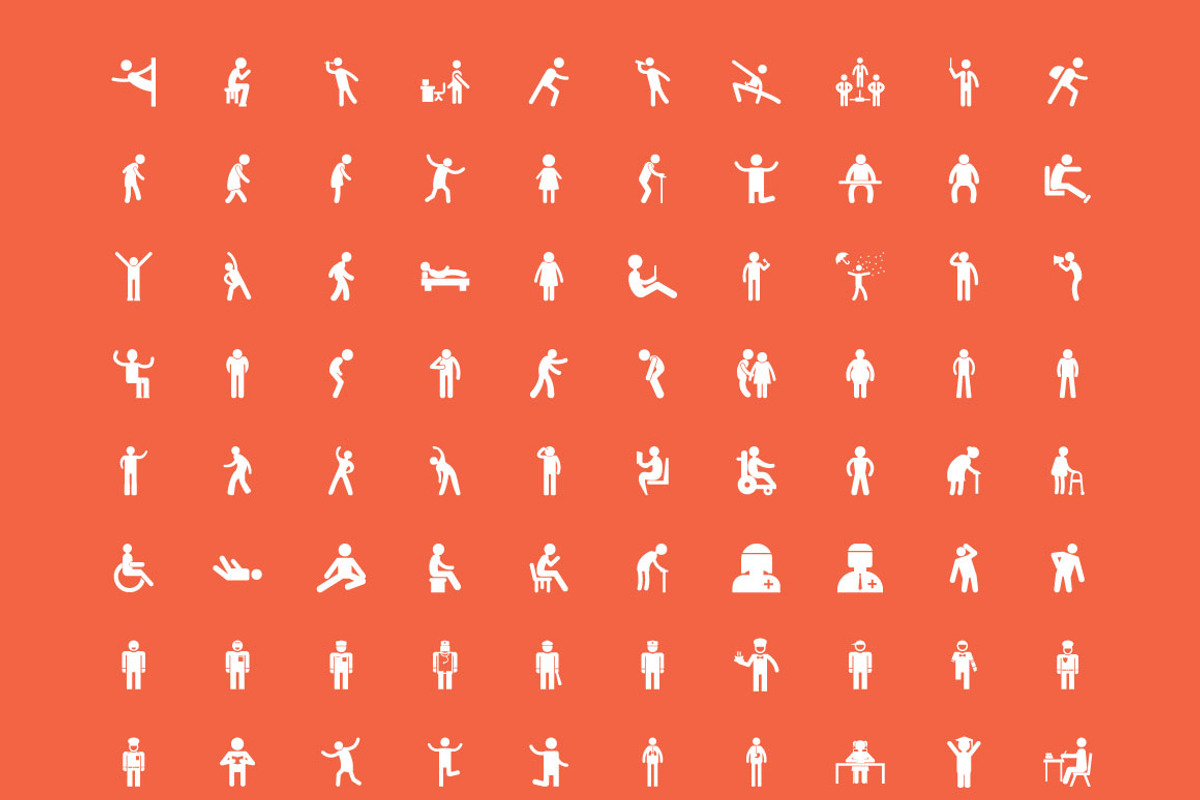 450 Human Icon Set, an Outline Icon by Vectors Market