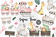 Safari pink train, an Animal Illustration by Estudio 812 (Thumbnail 1 of 9)