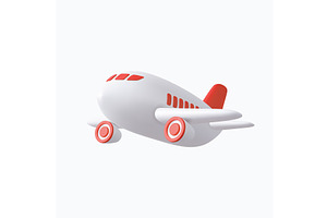 3d plane icon., a Transportation Illustration by ModVector