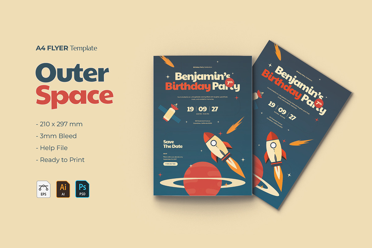 Outer Space - Invitation, an Invitation Template by VUNIRA (Photo 1 of 2)