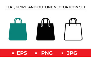 Shopping Bag Icons, an Outline Icon by Artonix