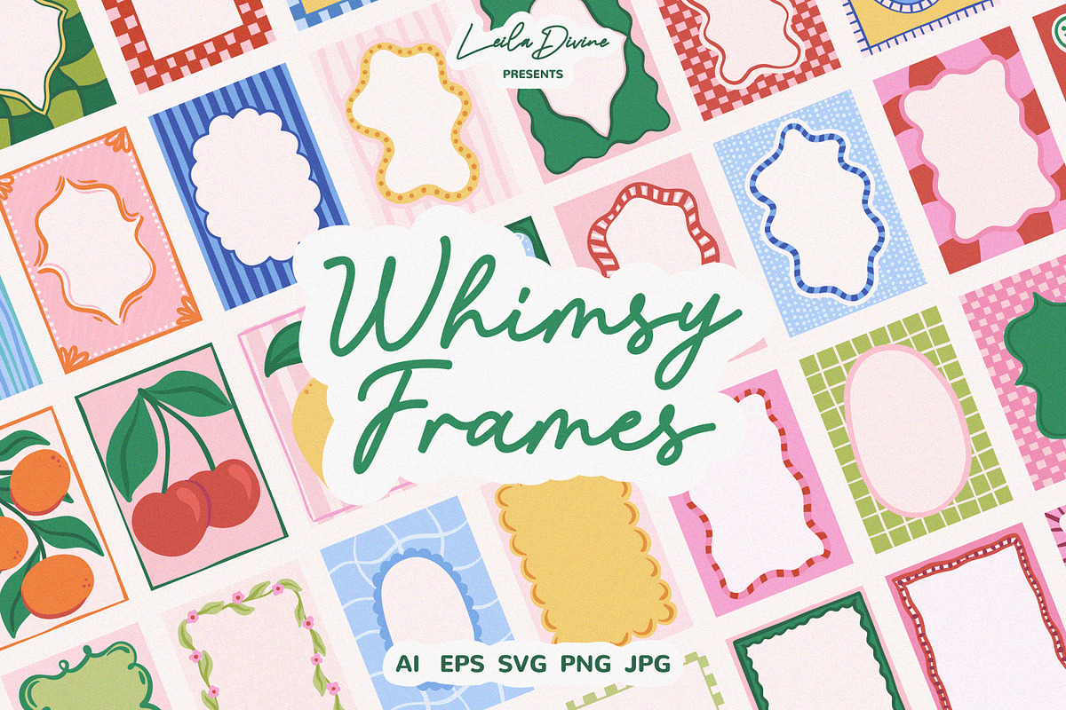 Whimsy Frames & Backgrounds, an Object Graphic by Leila Divine (Photo 1 of 17)