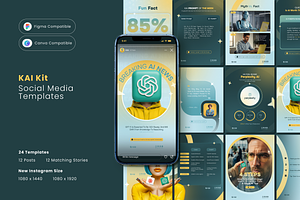 KAI Elite AI Content Social MediaKit, a Social Media Template by Sooni Gaad