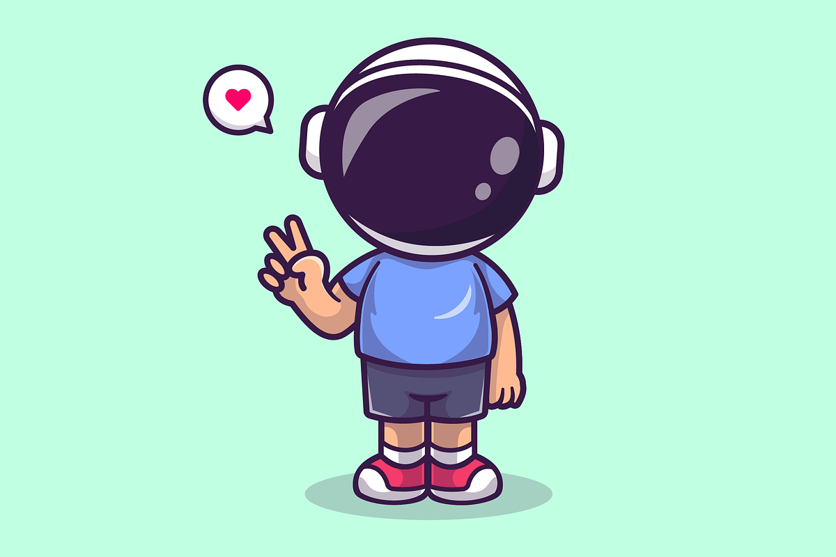Cute Astronaut Kid With Peace Hand, a Person Illustration by Catalyst Labs (Photo 3 of 3)