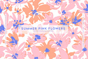 Summer Pink Flowers, a Pattern Graphic by MalyskaStudio (Thumbnail 1 of 14)