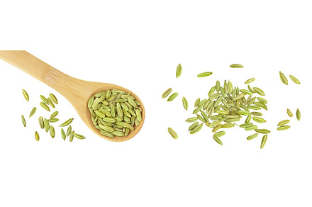 Dried fennel seeds in wooden spoon, a Food & Drink Photo by NataPhoto