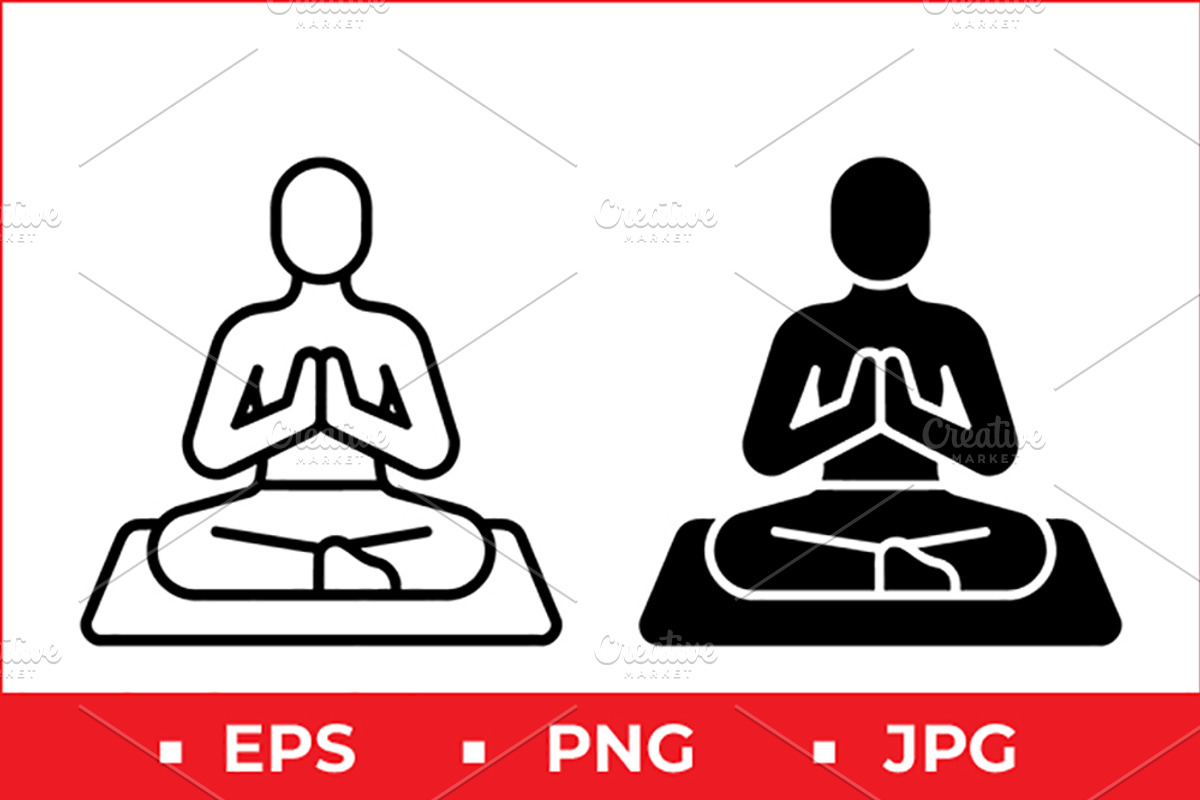 Meditation Pose Icons, a Solid Icon by Artonix (Photo 1 of 2)