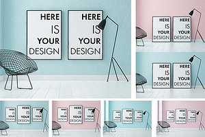 4 mockups interior loft style