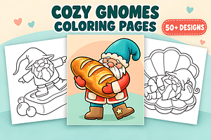 Snug Gnomes Coloring Pages Vol. 1