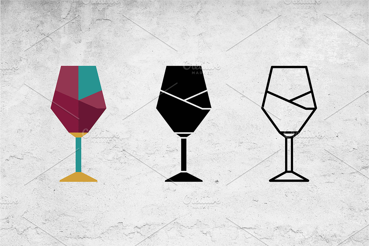 Wine Glass Icon Set - 3 Styles, an Outline Icon by Artonix (Photo 2 of 2)