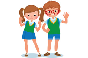 Two students of elementary school