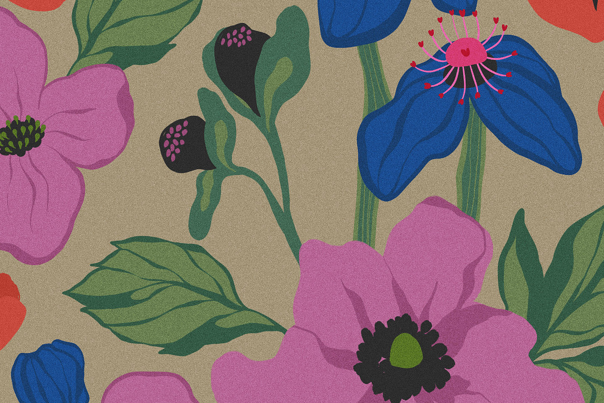 Moody Modern Floral Seamless Pattern, a Pattern Graphic by likorbut (Photo 11 of 13)