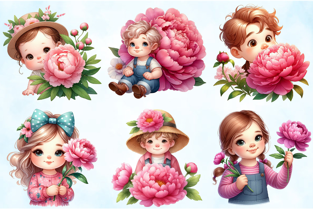 Kindergarten Nursery Kids Peony PNG, an Illustration by Craft Nest (Photo 3 of 5)