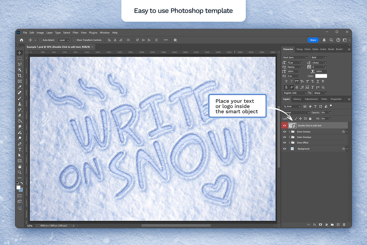 Write on Snow Text Effect, a Layer Style Add-On by Andrew Skoch Design (Photo 5 of 5)