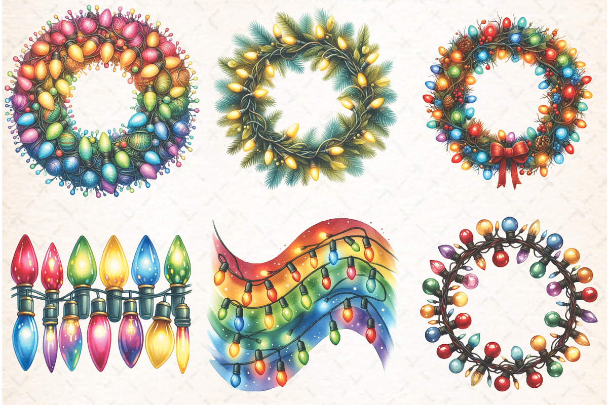 Christmas Light Clipart, an Illustration by Libby Wishes (Photo 2 of 8)
