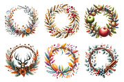 Watercolor Autumn Wreath Clipart, an Illustration by Daily.Designs (Thumbnail 2 of 5)