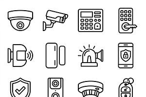 41 Home Security Icon Set