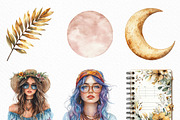 Watercolor Boho Planner Clipart, an Illustration by Craft Nest (Thumbnail 2 of 6)