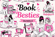 Book Besties Clipart Bundle, a Person Illustration by Tanya Kart (Thumbnail 1 of 12)