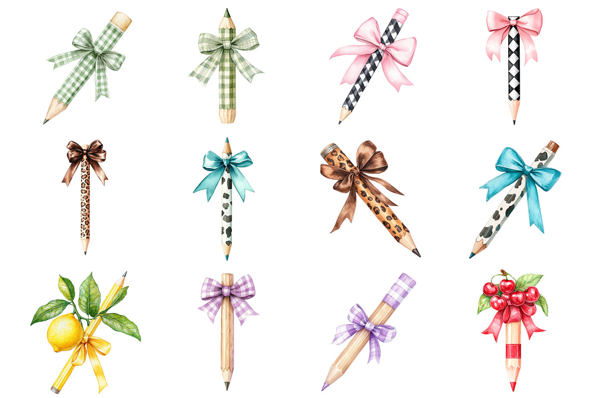Brushstroke Pencil Bow Clipart PNG, a Seasonal Illustration by CitraGraphics (Photo 2 of 3)