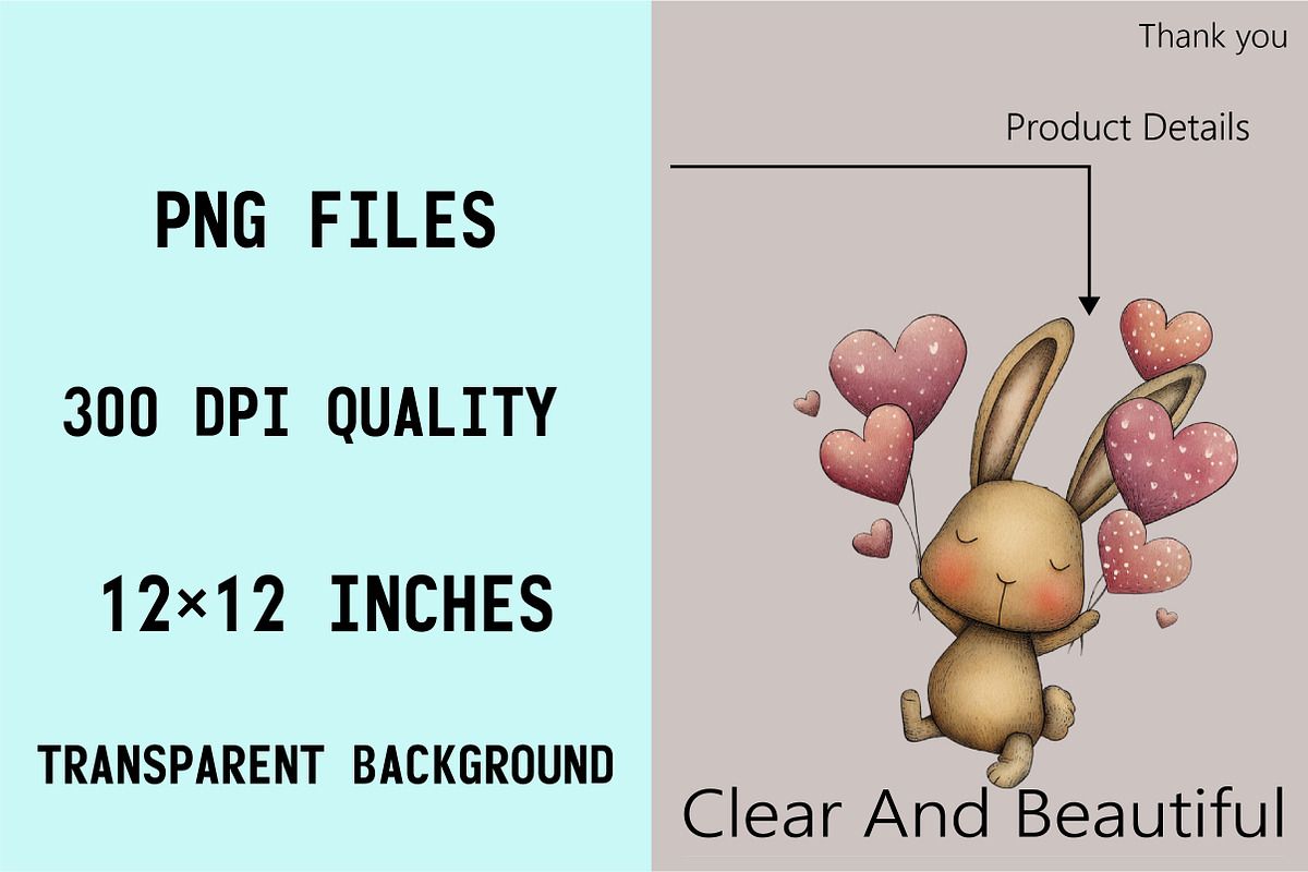 Whimsical Valentine Bunny Clipart Bu, an Illustration by SVGArt (Photo 3 of 8)