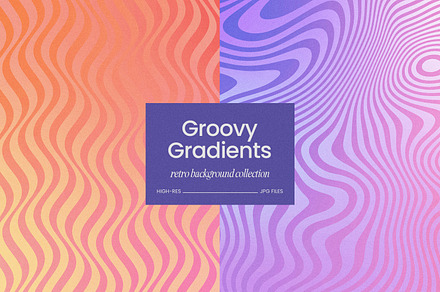 Retro Groovy Gradient Backgrounds