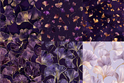 Purple and Gold Ginkgo Digital Paper, a Texture Illustration by DreamPrint404 (Thumbnail 5 of 5)