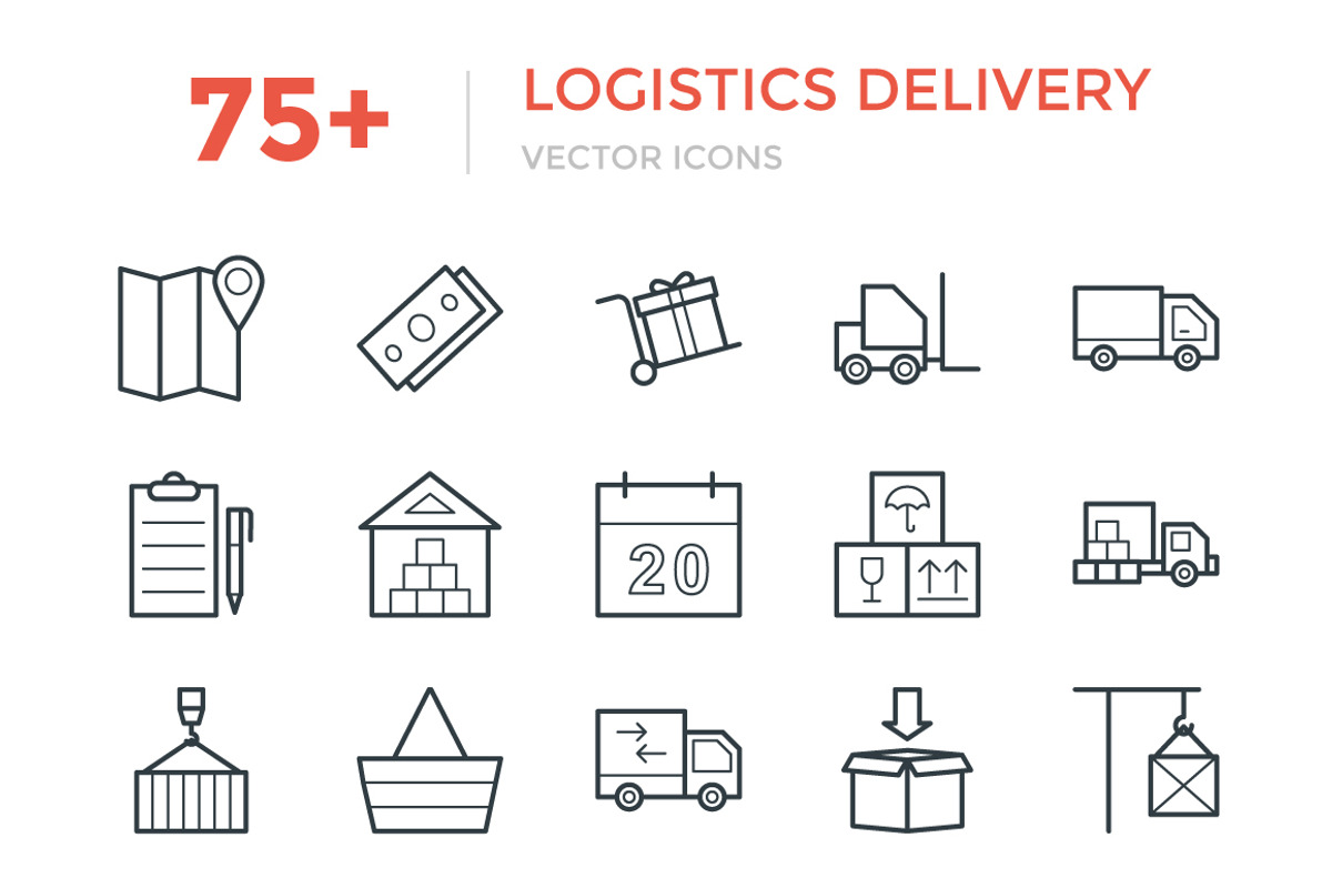 75+ Logistics Delivery Vector Icons, an Outline Icon by Vectors Market (Photo 1 of 2)