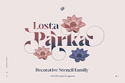 Losta Parka - DecorativeStencil Font, a Sans Serif Font by creativemedialab (Thumbnail 1 of 13)