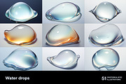 Water drops. 51 images, an Object Illustration by Handmadefont (Thumbnail 2 of 12)