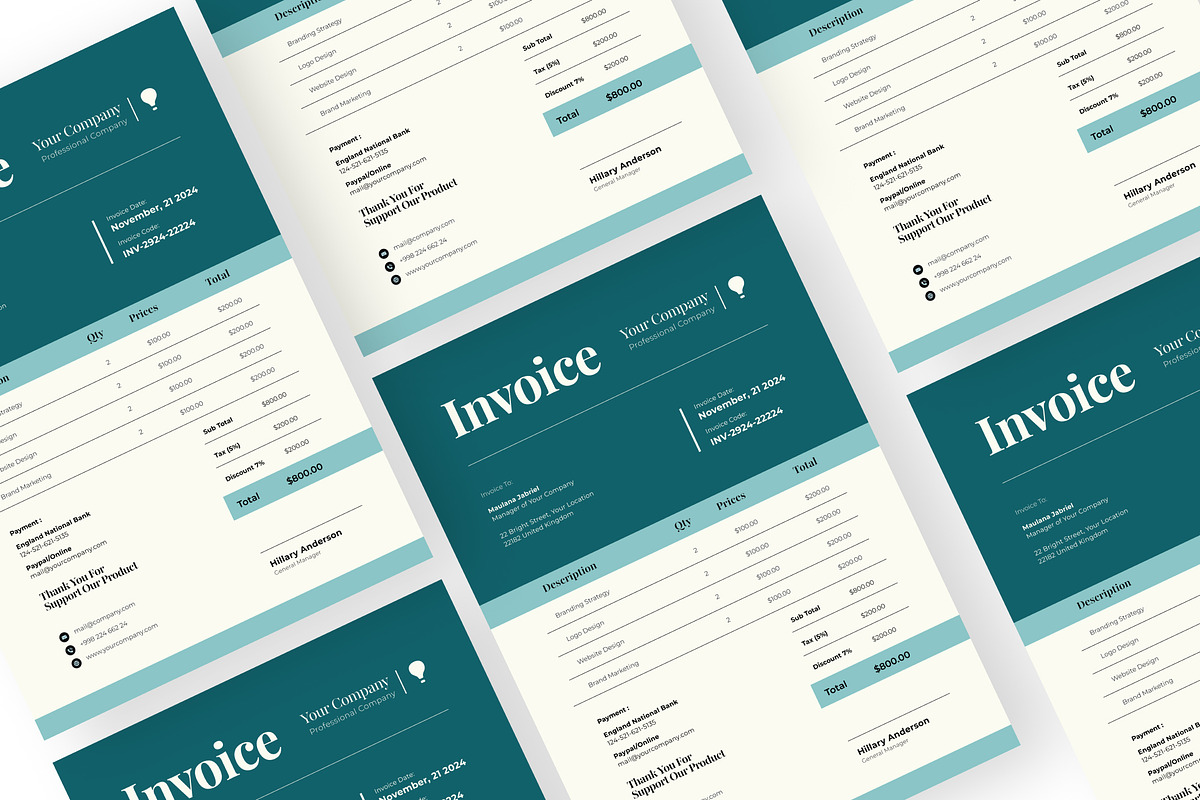 green invoice, a Flyer Template by WhymoreArt (Photo 4 of 4)