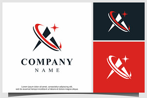 abstract star logo design