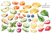 Detox Time. Watercolor Detox Bottle, an Illustration by Olga Olmix (Thumbnail 2 of 6)