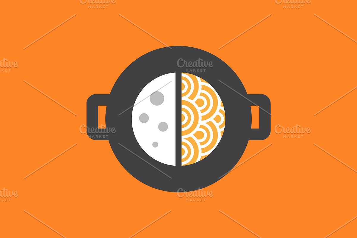 pan cooking noodle soup logo, a Branding & Logo Template by devastd