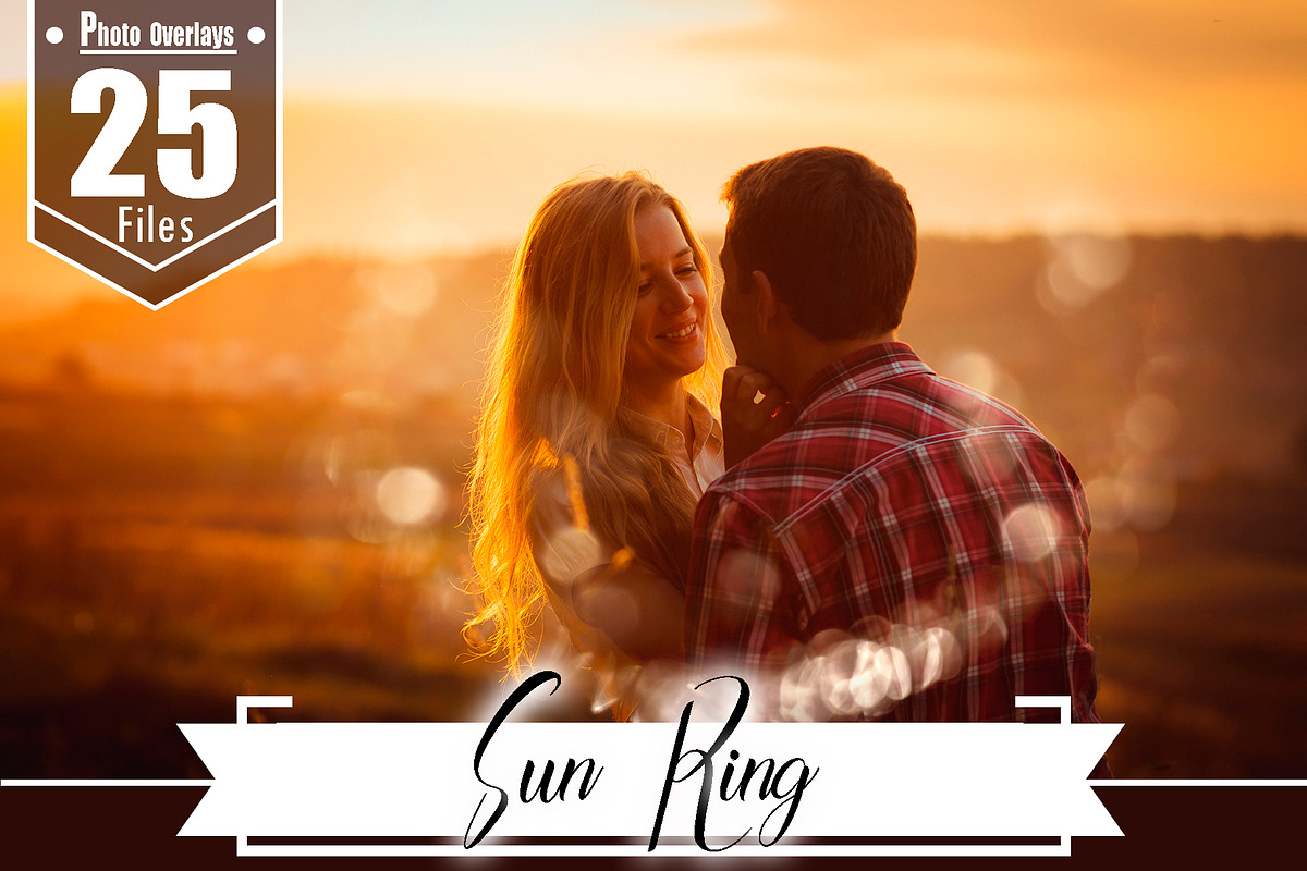 25 Sun Ring Lens Flare Overlays, jpg, a Brushes & More by OverlayBox (Photo 1 of 4)