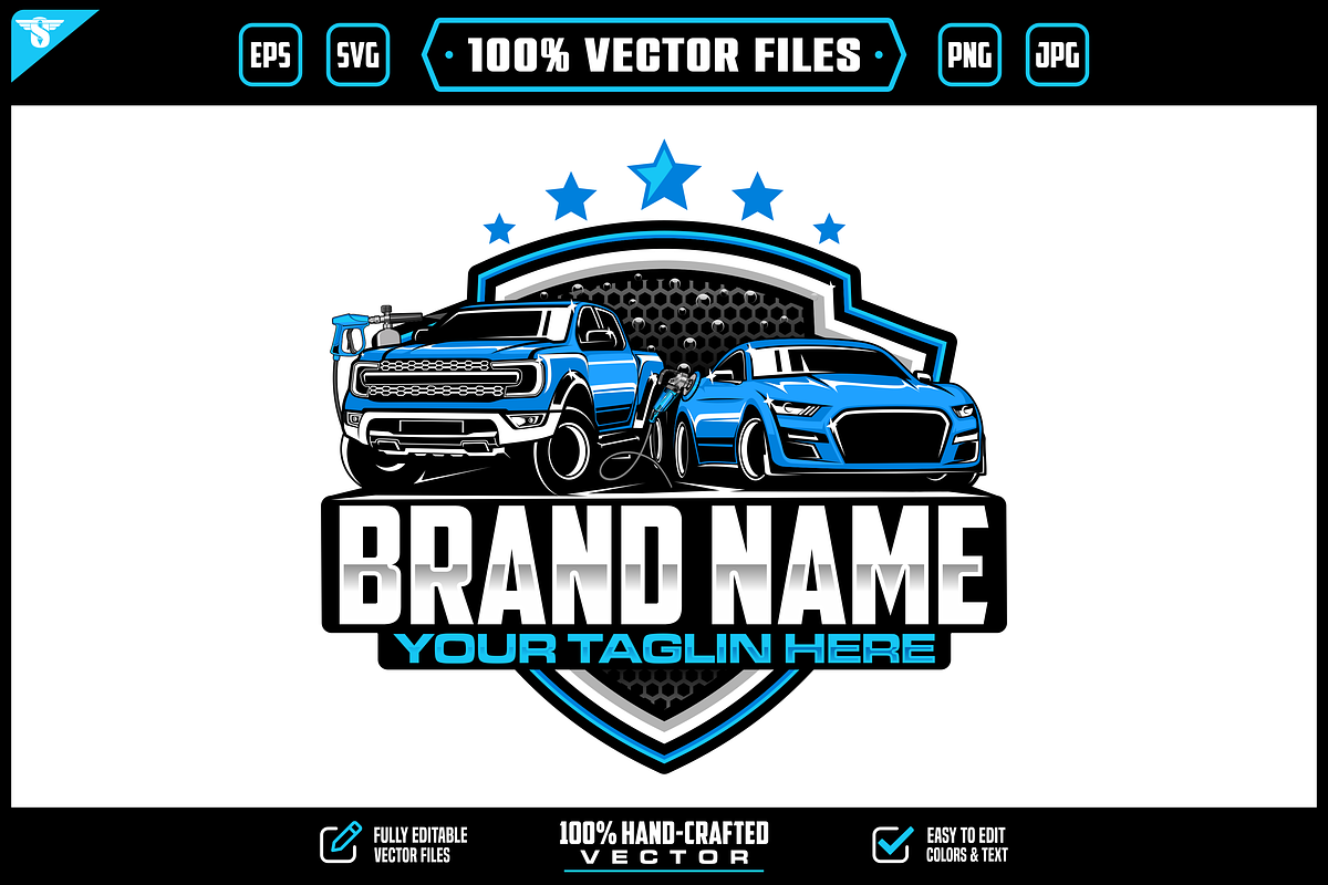 Pickup Truck Car Wash: Auto Cleaning, a Branding & Logo Template by slLametDesigns (Photo 1 of 6)