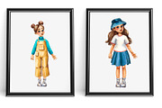 Lucy's Outfits - Watercolor Clipart, an Illustration by Mashamashastu (Thumbnail 7 of 8)