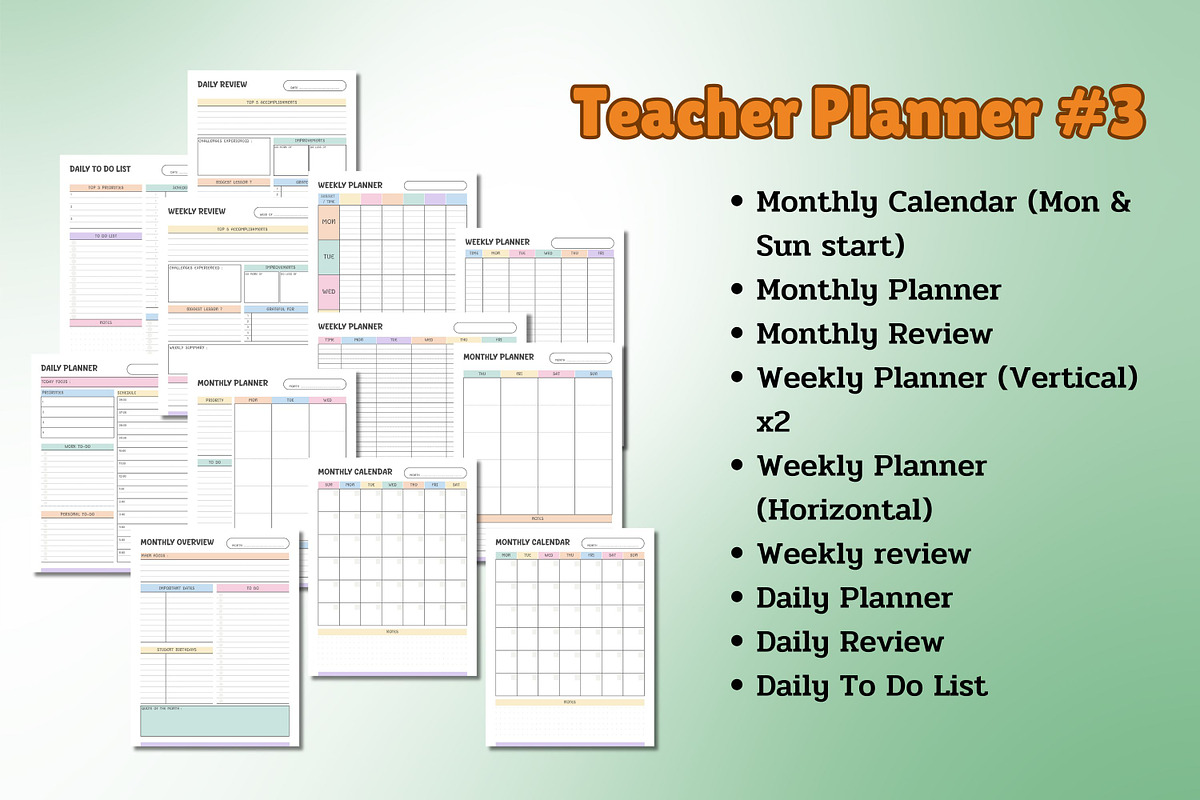 Teacher Planner #3 - Canva Template, a Templates & Theme by Adalin Shop (Photo 8 of 16)