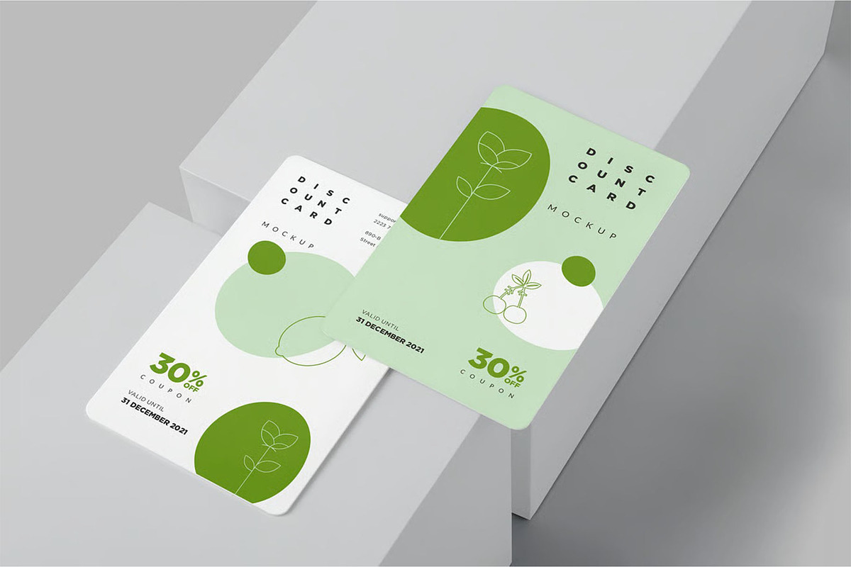 Portrait Discount Card Mockups, an Advertising Mockup by megostudi0 (Photo 3 of 9)