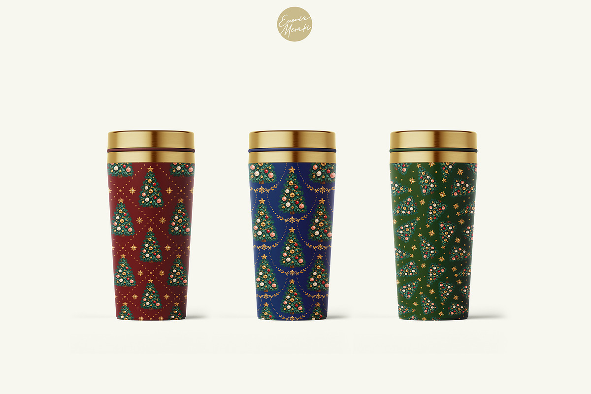 Vintage Christmas Painted Patterns 1, a Pattern Graphic by Euonia Meraki (Photo 6 of 8)