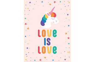 Love Lettering And Unicorn