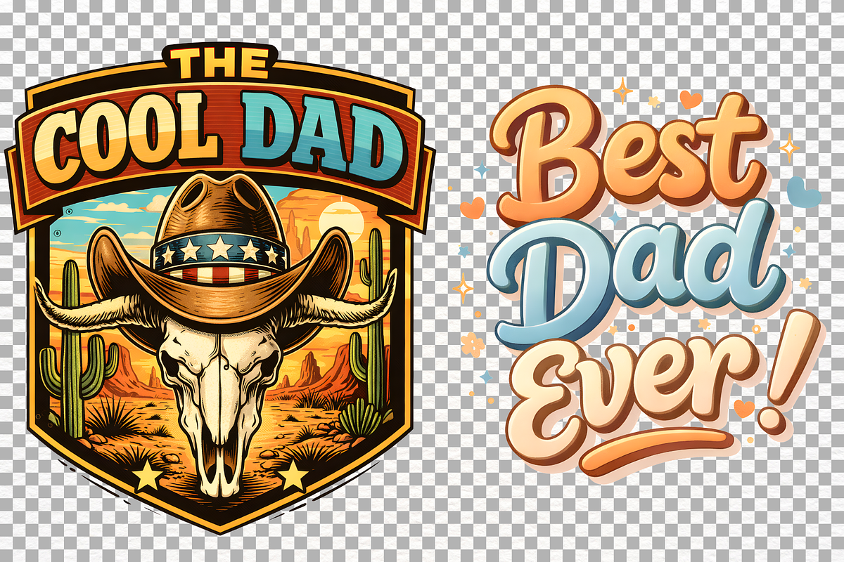 Western Dad Clipart Father's Day PNG, a Seasonal Illustration by SugarCloudStudioArt (Photo 4 of 4)