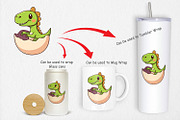 Hatching Baby Dinosaur Clipart, a Graphic by Artnoy (Thumbnail 4 of 5)