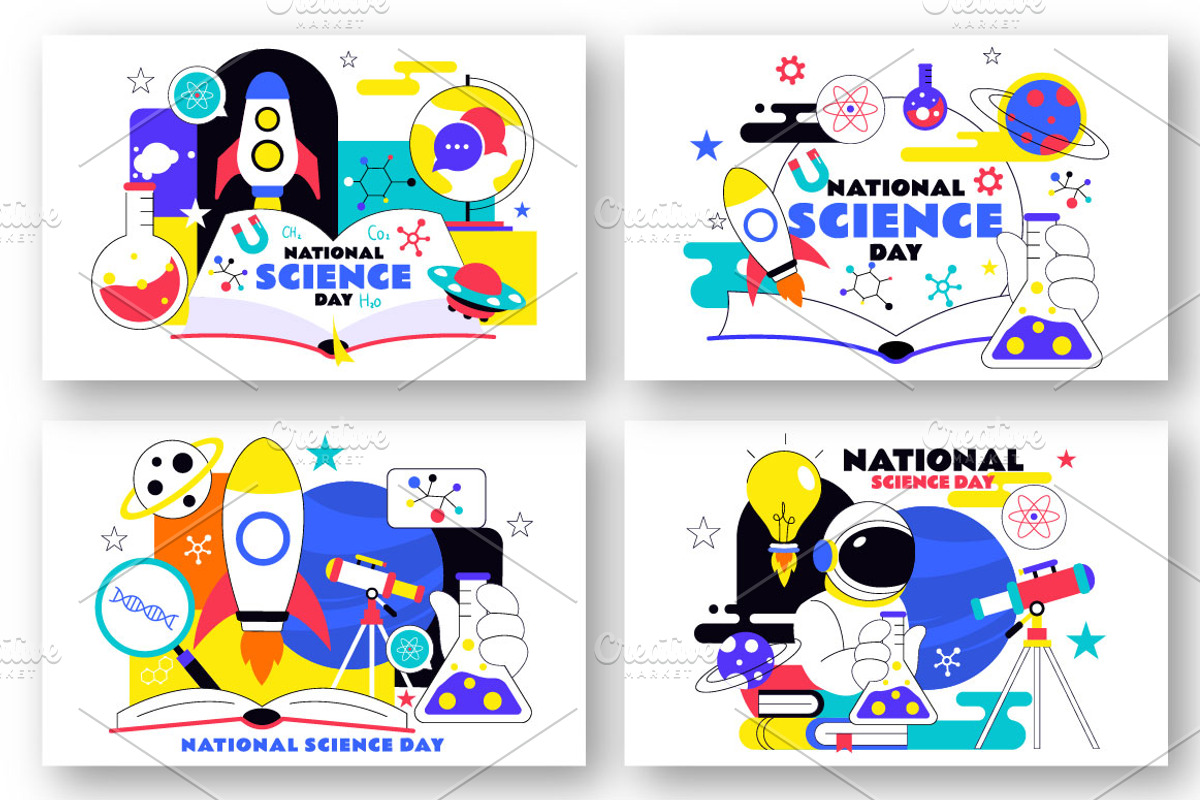 10 National Science Day Illustration, an Object Illustration by denayunebgt (Photo 3 of 4)