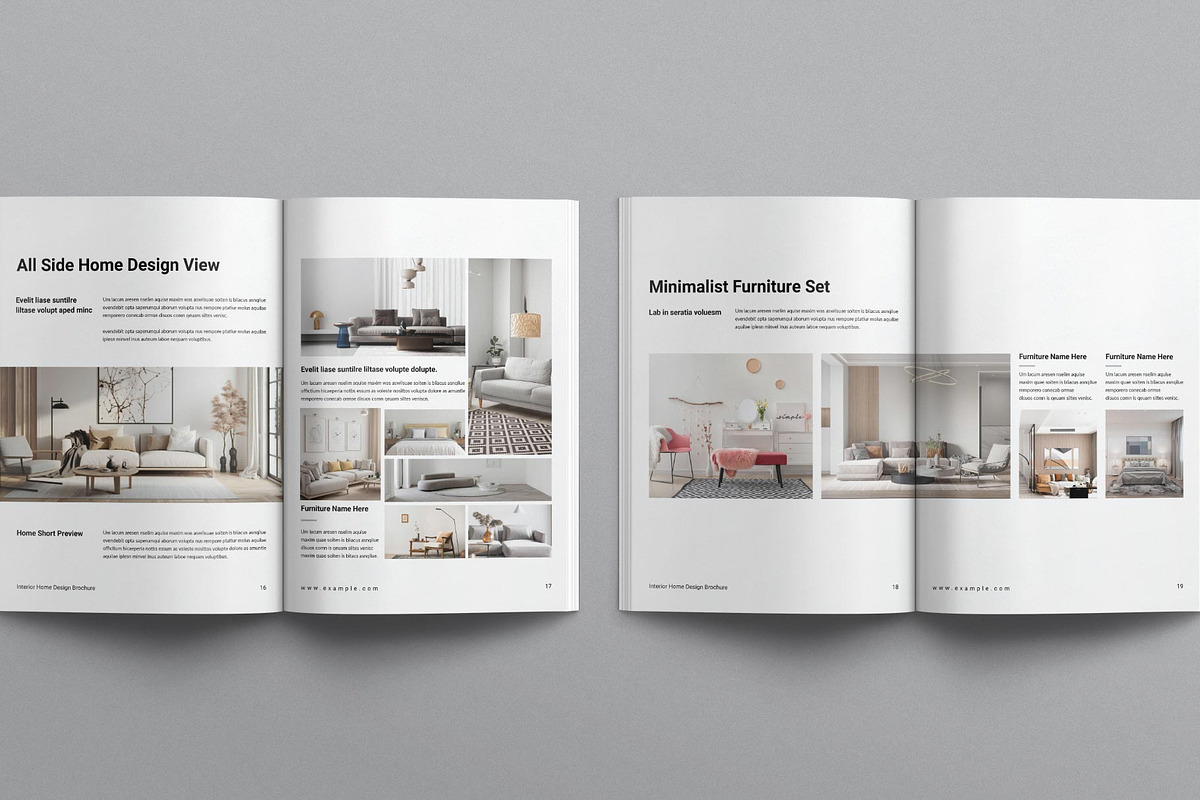 Interior Home Design Brochure Layout, a Brochure Template by E-Type