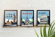 Retro City Travel Poster Set, a Background Graphic by Creative Graphics (Thumbnail 2 of 5)