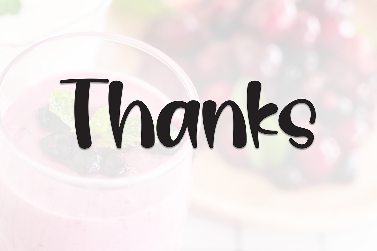 Smoothies | Script Font, a Script Font by Scratchones (Photo 8 of 8)