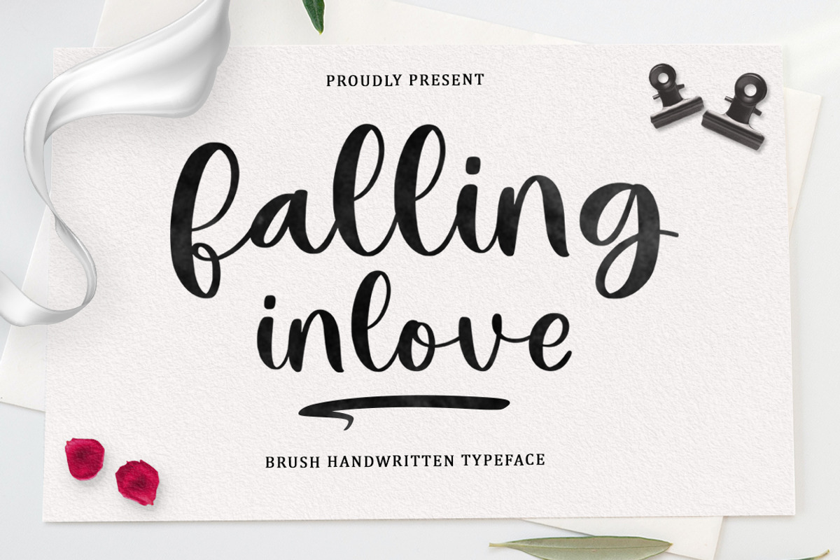Falling Inlove Script, a Script Font by Rastype (Photo 1 of 6)