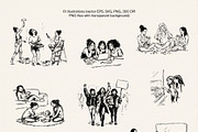 Women's Friendship: Vector Line Art, a Person Illustration by divanovskaya_nv (Thumbnail 6 of 15)